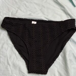 Aerie Black Crochet Bikini Bottom